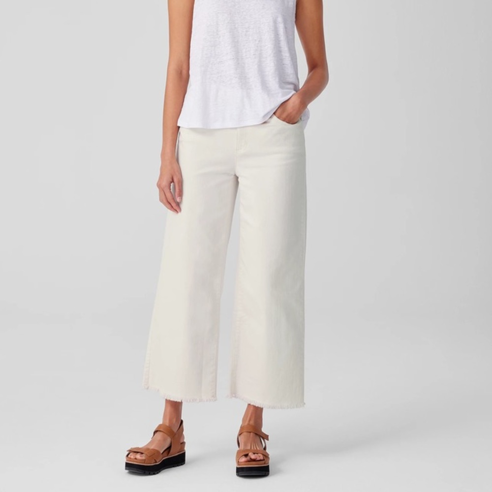 Eileen Fisher Cream Wide Leg Pants